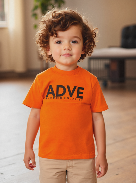 تیشرت پسرانه مدل پشت چاپ AVDE نارنجی