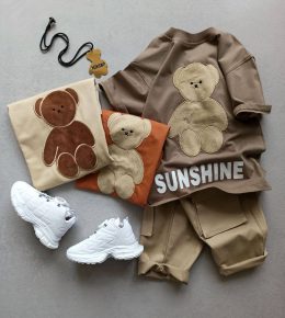 تیشرت شلوارک خرسی همراه گردنبند