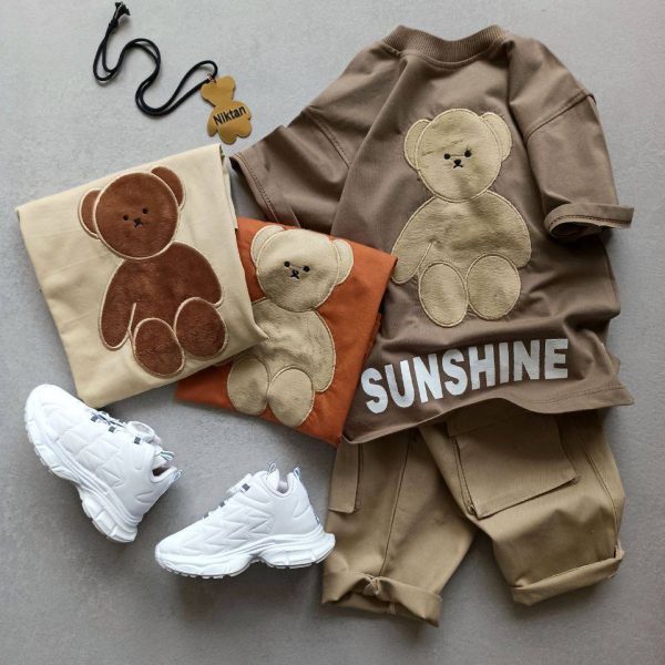 تیشرت شلوارک خرسی همراه گردنبند