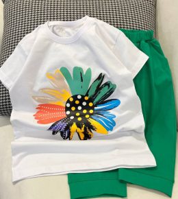 تیشرت شلوارک دخترانه گل