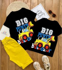 تیشرت شلوارک بلدوزر پسرانه