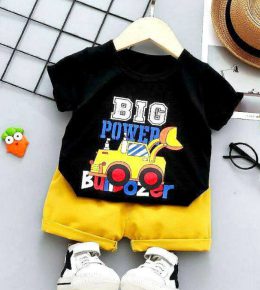 تیشرت شلوارک بلدوزر پسرانه