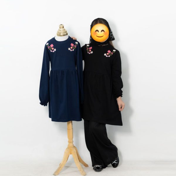 پیراهن دخترانه محرمی گلدوزی شده