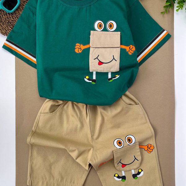 تیشرت شلوارک لش باب اسفنجی سبز