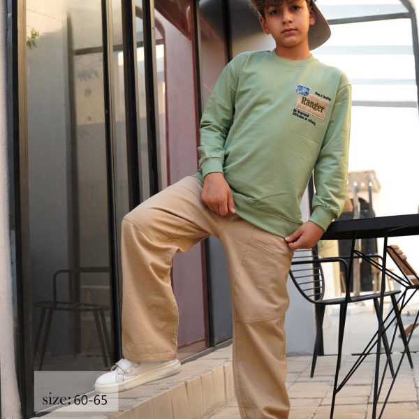 بلوز شلوار کتان تیکه دوزی وگلدوزی پشت وجلو بلوز پسرانه