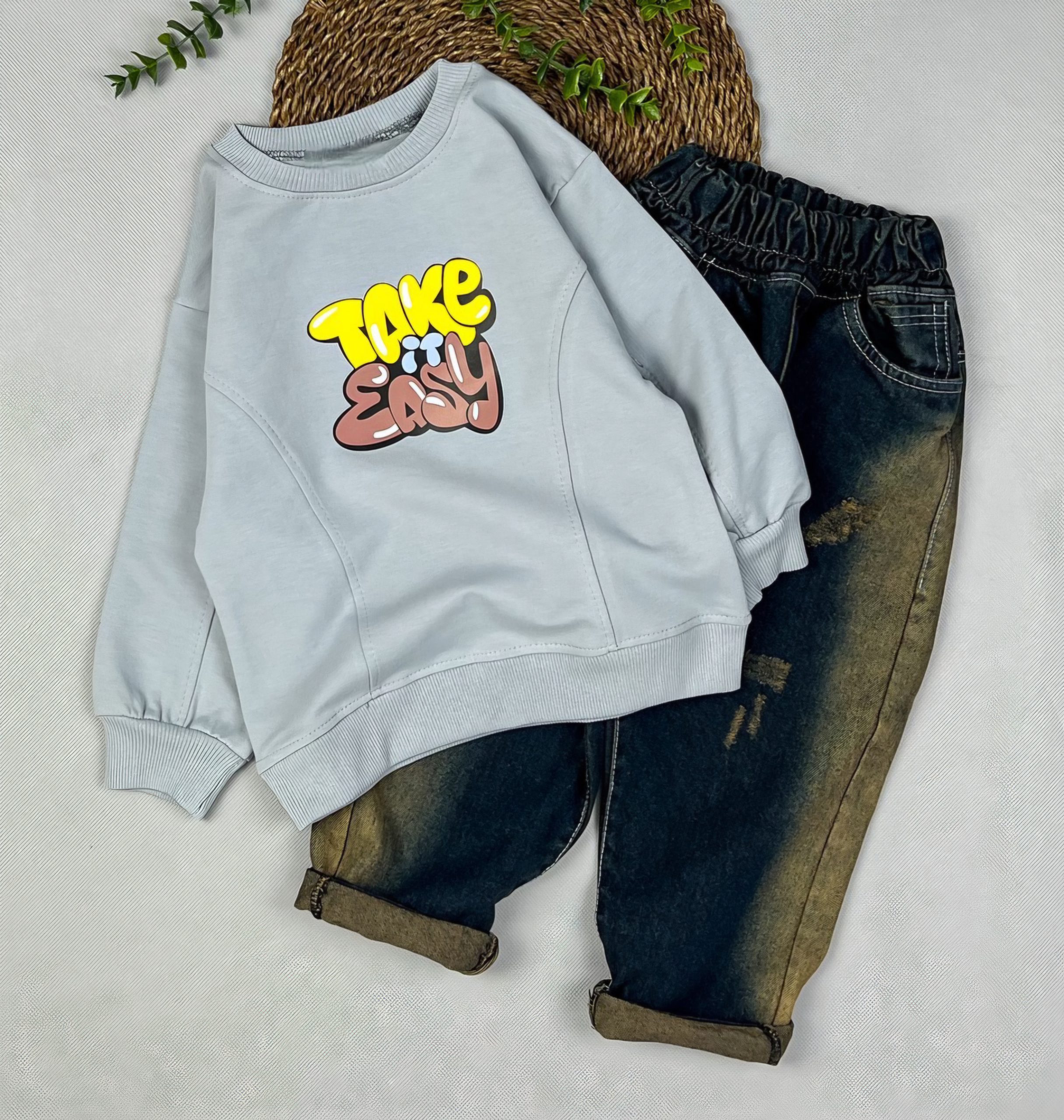 بلوز شلوار لی مام استایل سایز 40 تا 60